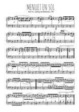 Téléchargez l'arrangement pour piano de la partition de Menuet en Sol en PDF